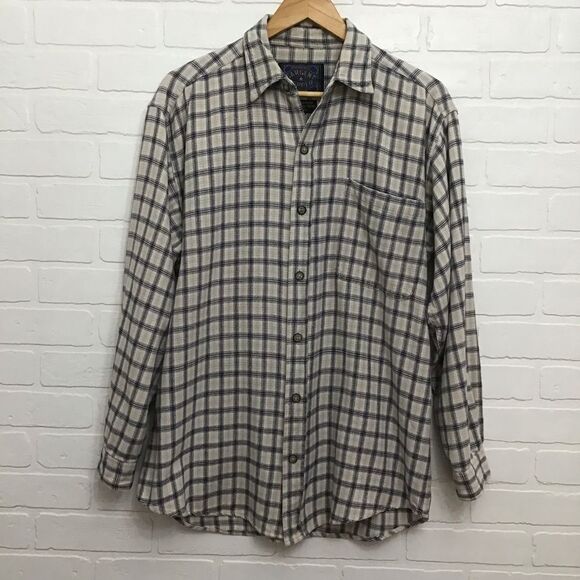 SARGENT Pepper southwestern western mens flannel plaid 100% cotton button down - Picture 14 of 14